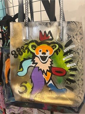 Jerry Bear Grateful Dead 888 Snakeskin Graffiti Purse by Addie Wuensch